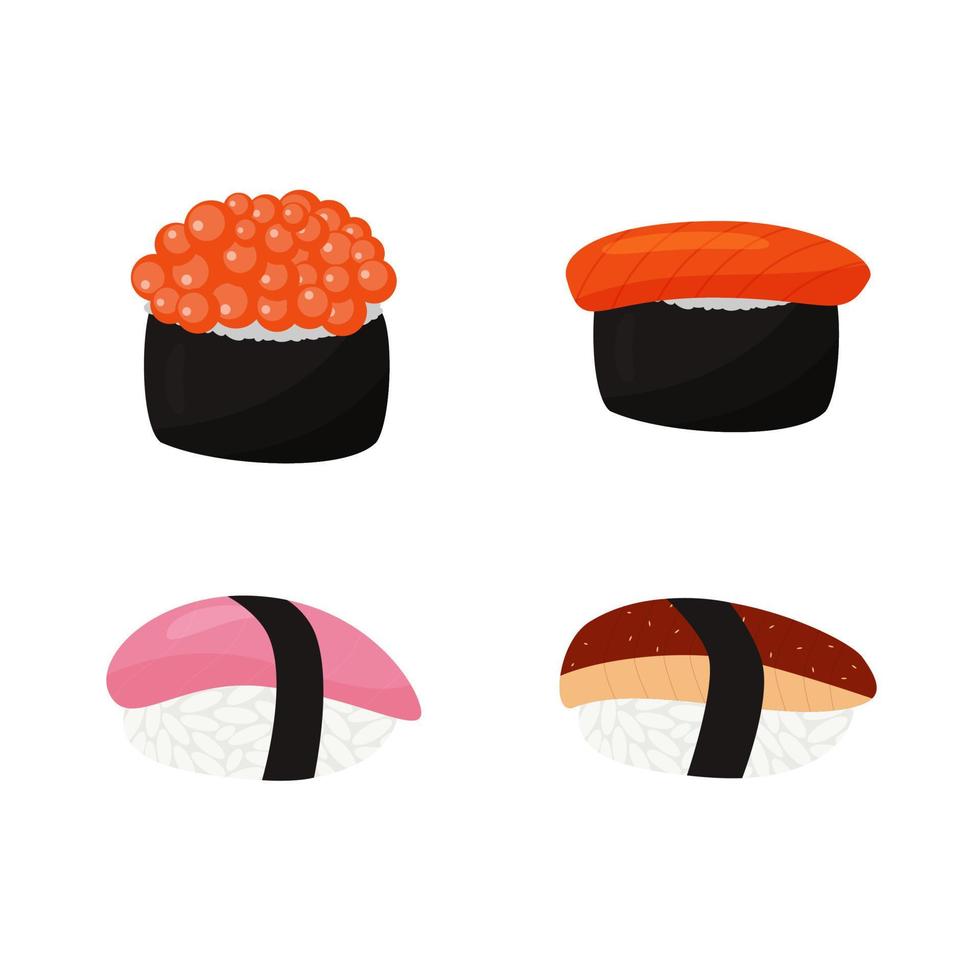 set of sushi vector