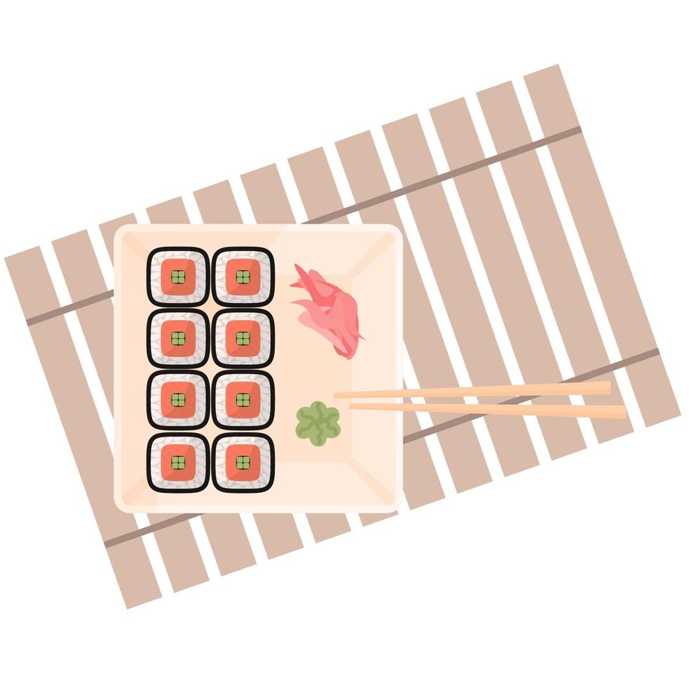 set of sushi vector
