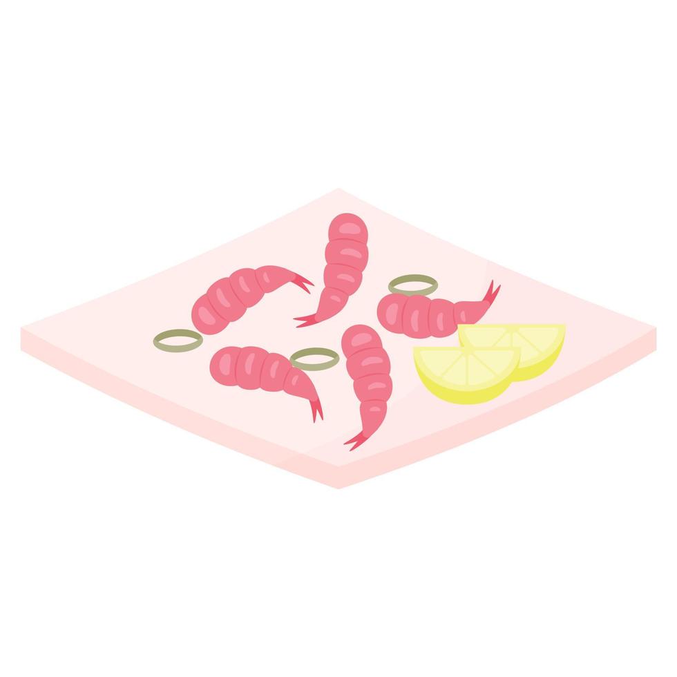 plate with shrimp vector