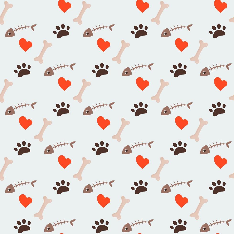 pets pattern with cartoon print vector