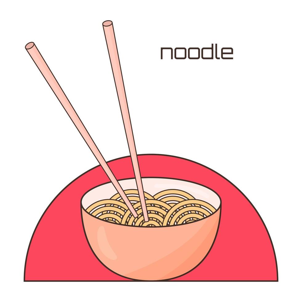 bowl with noodle vector
