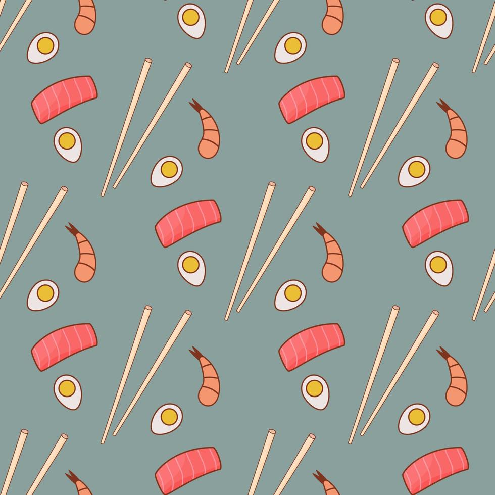 asian food pattern vector