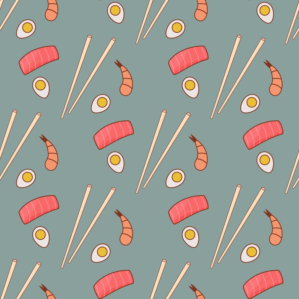 asian food pattern vector