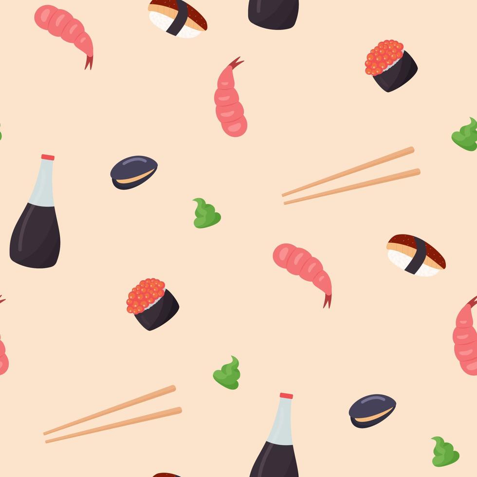 asian food pattern vector