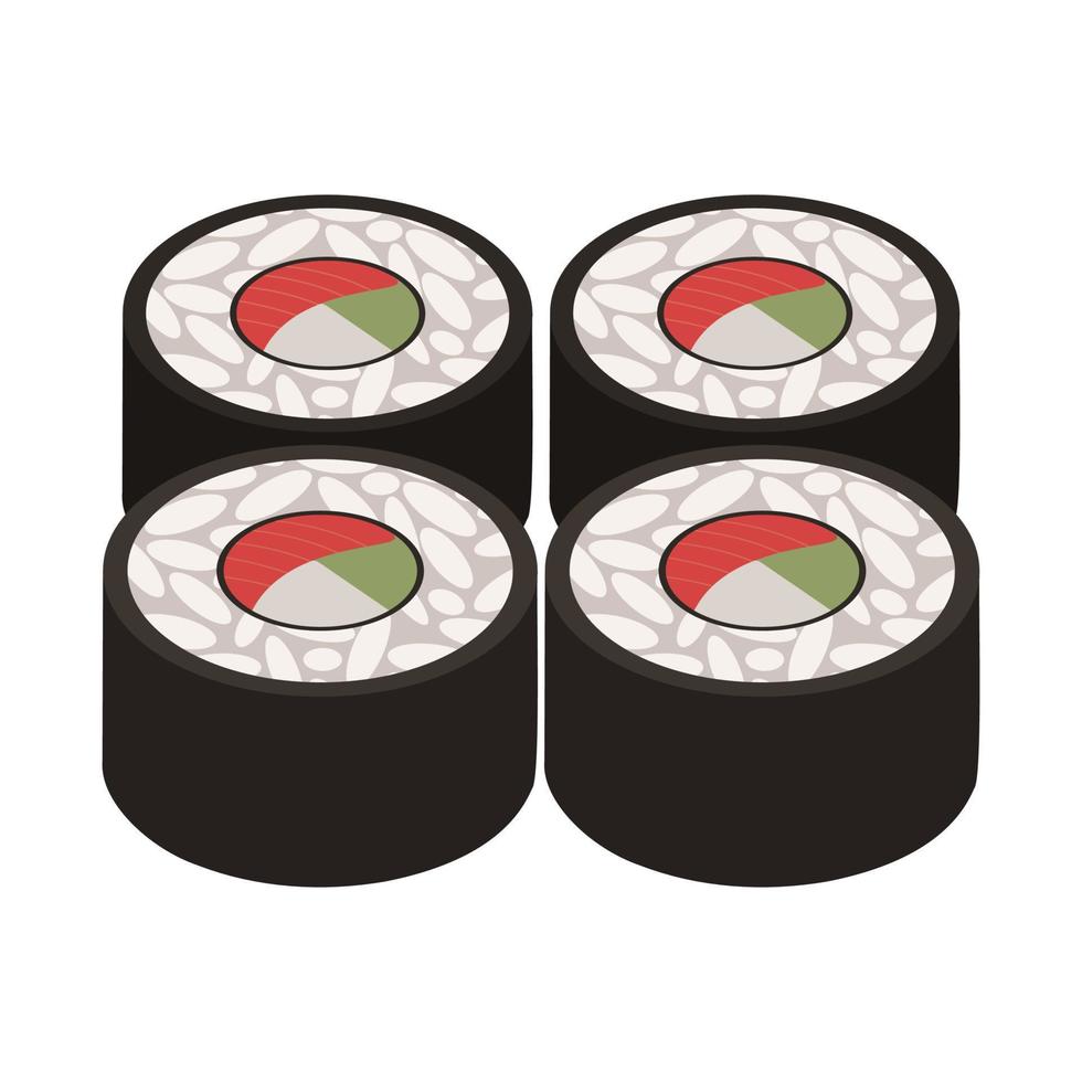 set of sushi rolls vector