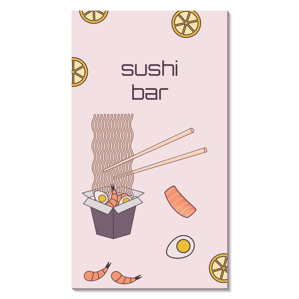 folleto de la barra de sushi vector