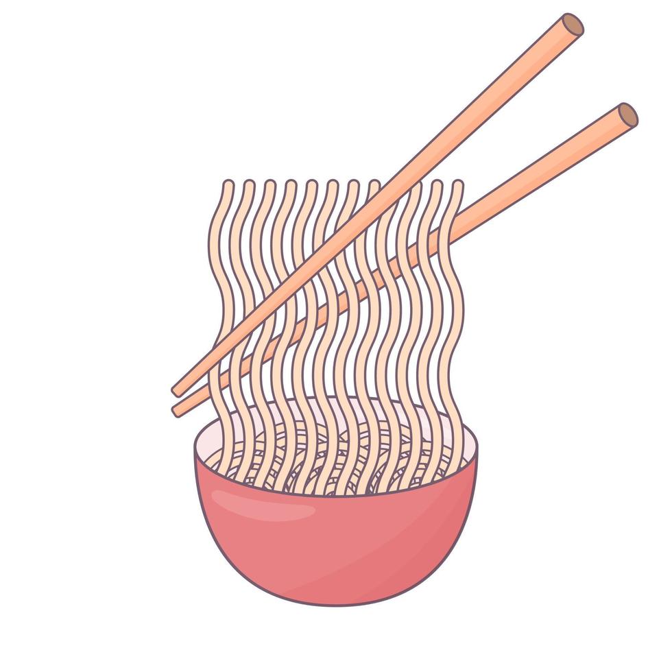 cuenco con fideos ramen vector