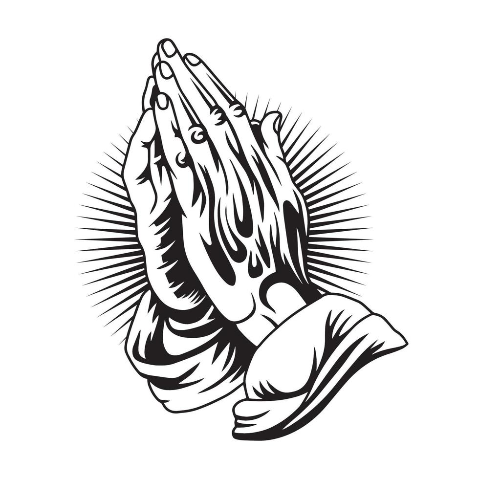 vector premium de ilustración de manos orando