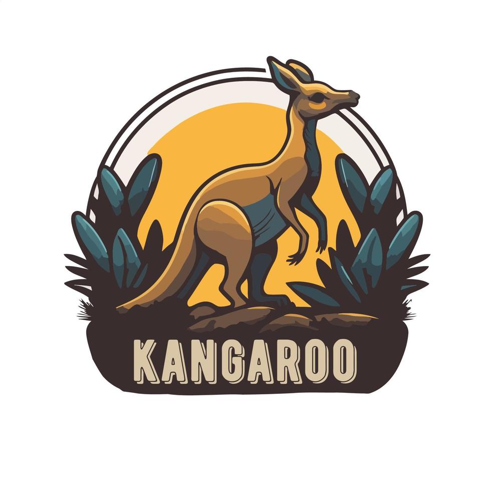 kangaroo wallaby australian animal wild character logo vector illustration