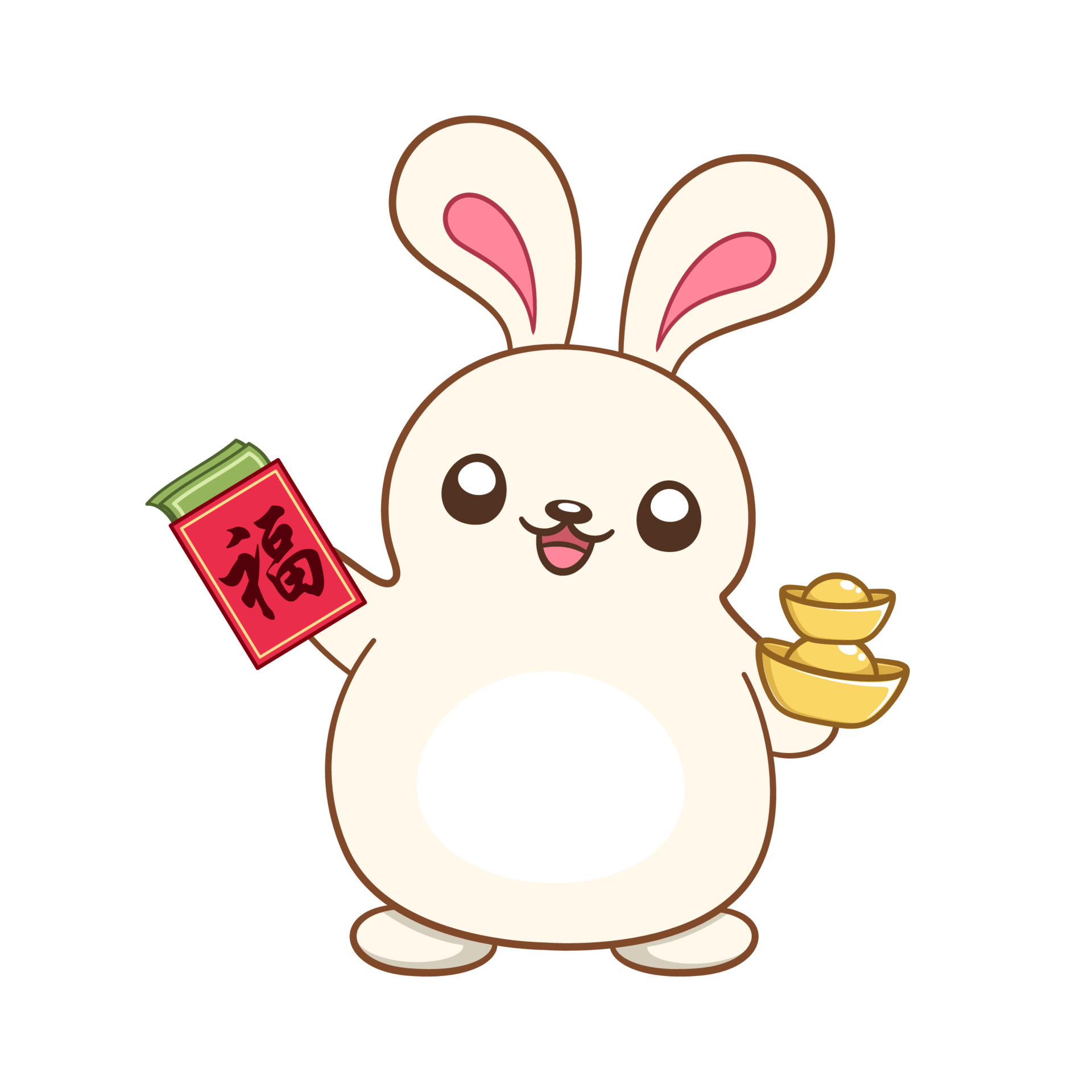 Cute rabbit holding a red envelope with the Chinese character meaning good fortune illustration. Chinese Zodiac Animal, Year of the Rabbit 2023, New year and Mid Autumn Moon festival clip art 15697029 Cute rabbit holding a red envelope with the Chinese character meaning good fortune illustration. Chinese Zodiac Animal, Year of the Rabbit 2023, New year and Mid Autumn Moon festival clip art 15697029