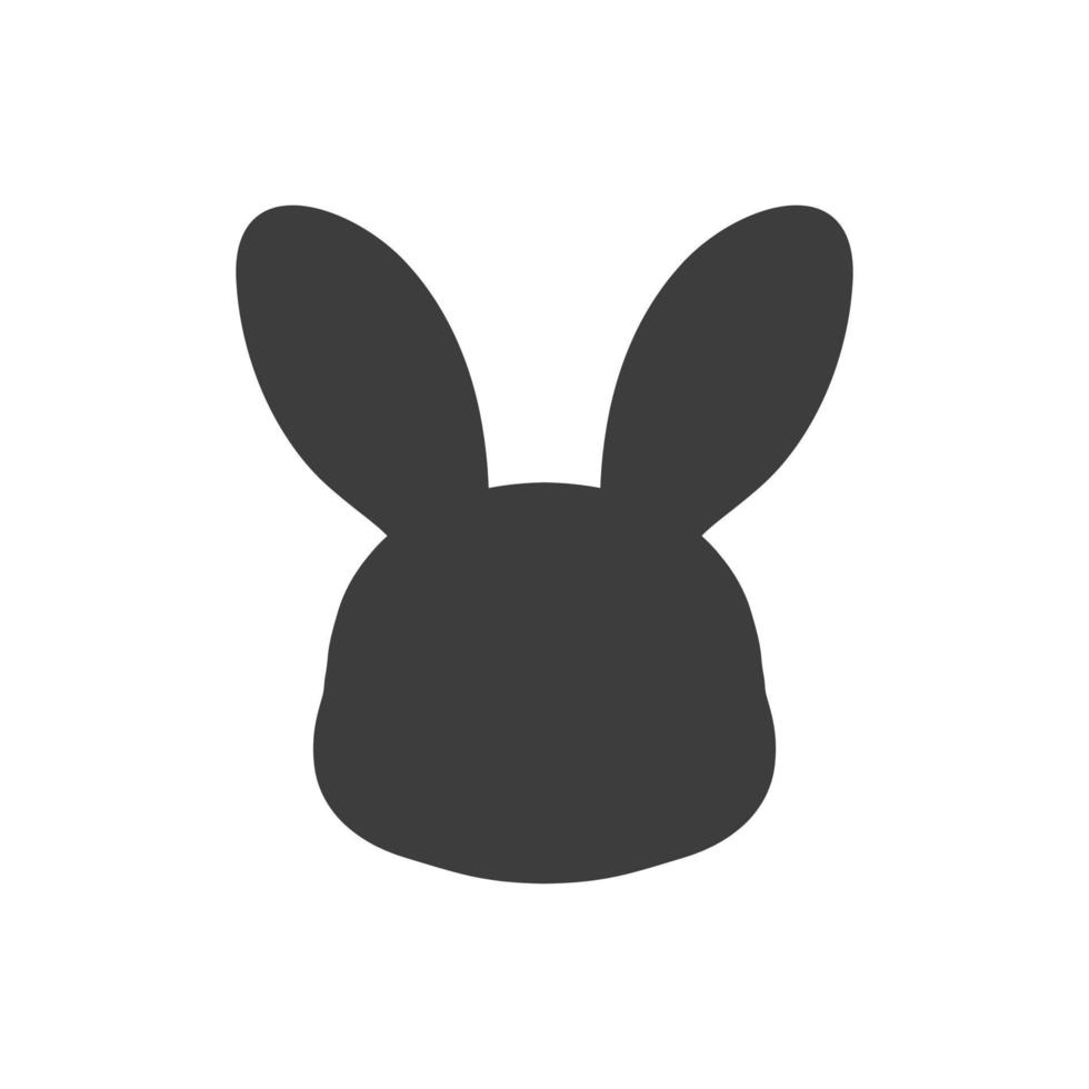 Cute bunny head silhouette icon. Simple minimal modern design. vector