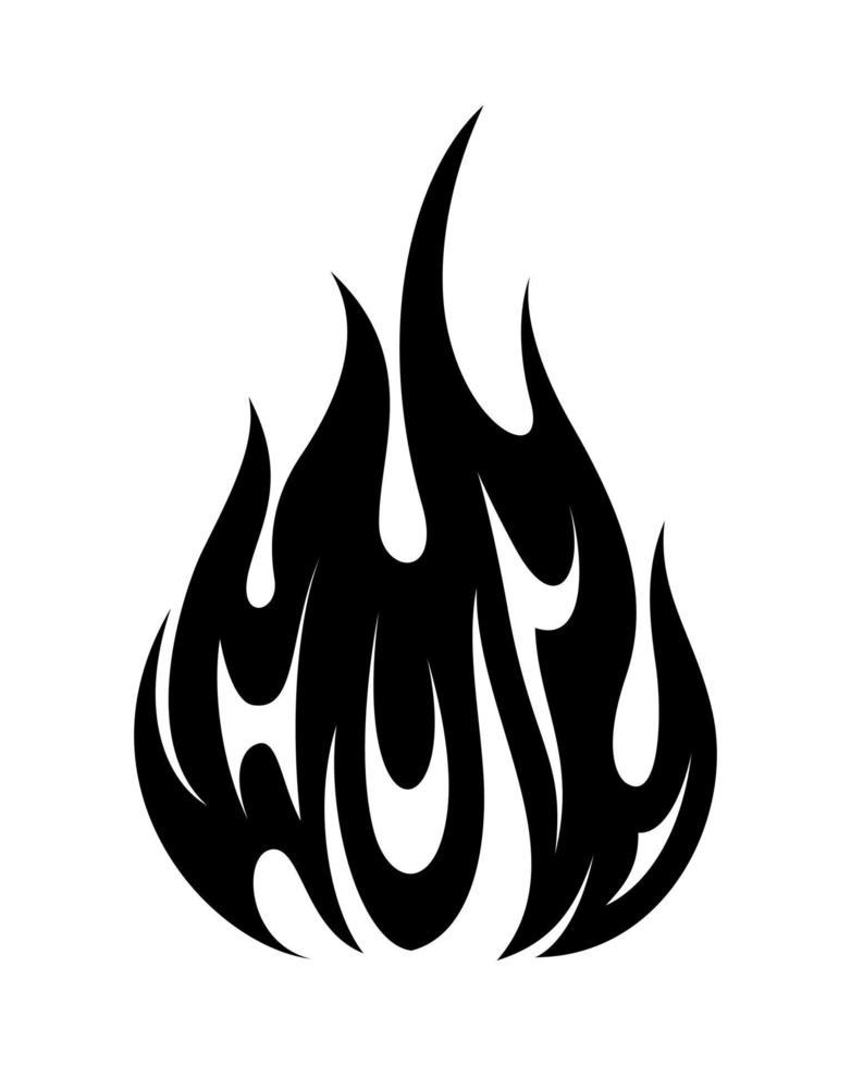 Flame fire fireball silhouette grunge tattoo design illustration clipart vector