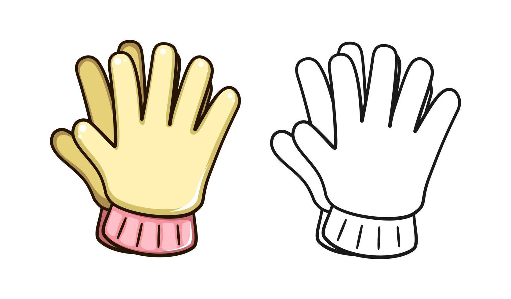 guantes de goma de jardinería ilustración de arte de línea de