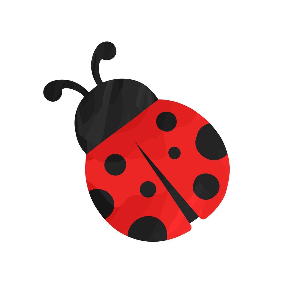Watercolor ladybug cute simple clipart illustration vector