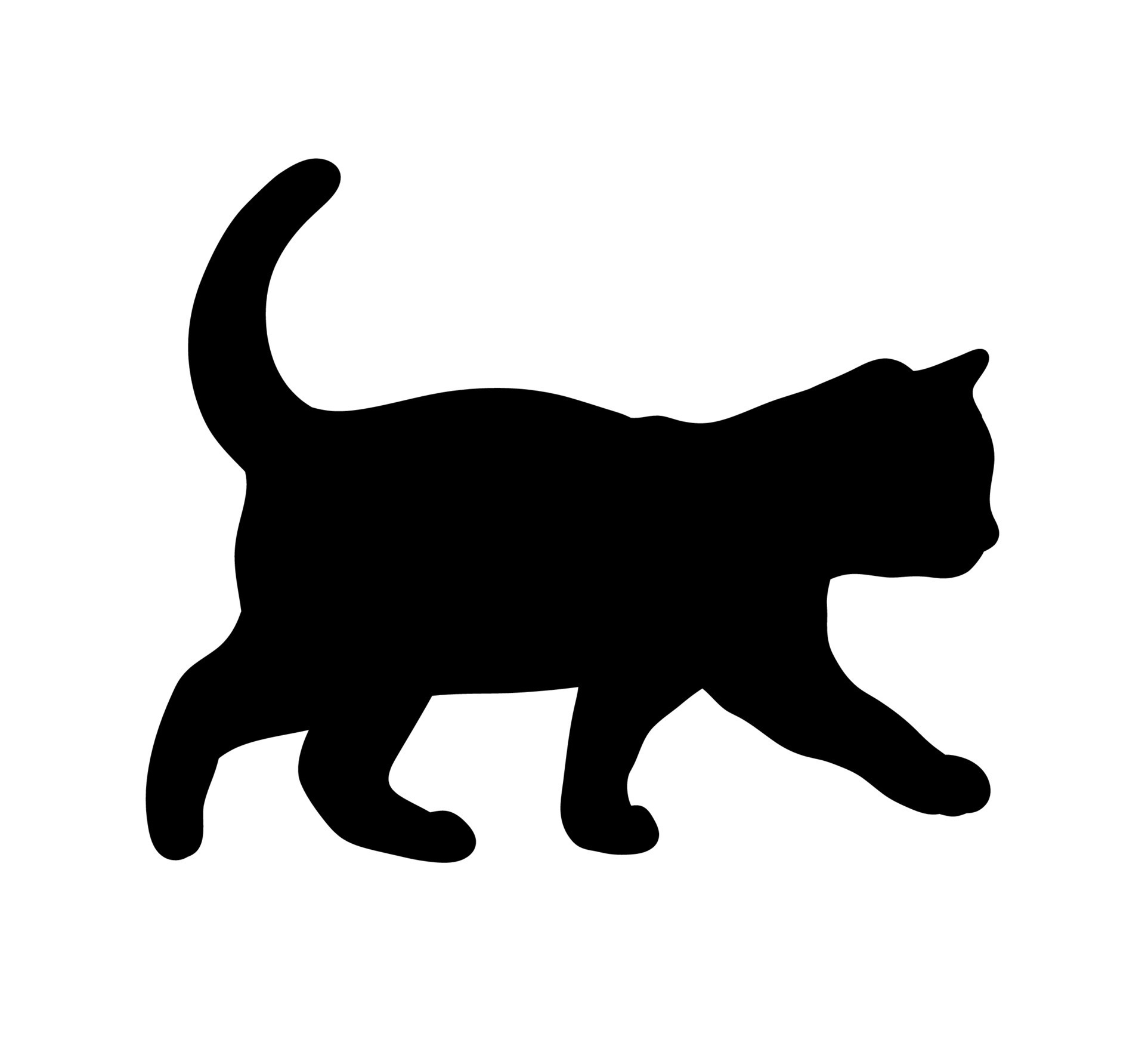 Vector Illustration Black Silhouette Of Walking Cat Isolated On White  Background. Cat Icon Royalty Free SVG, Cliparts, Vectors, and Stock  Illustration. Image 55063386.