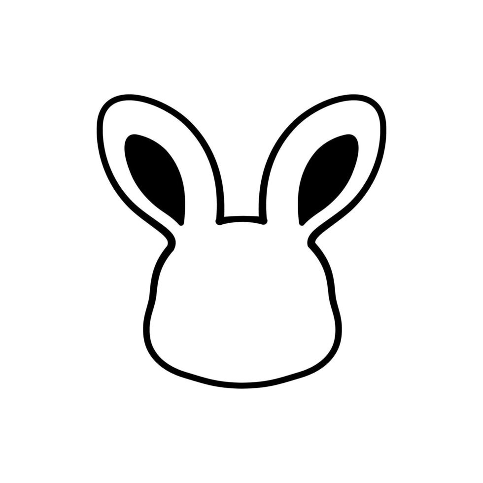 Abstract bunny head icon outline vector