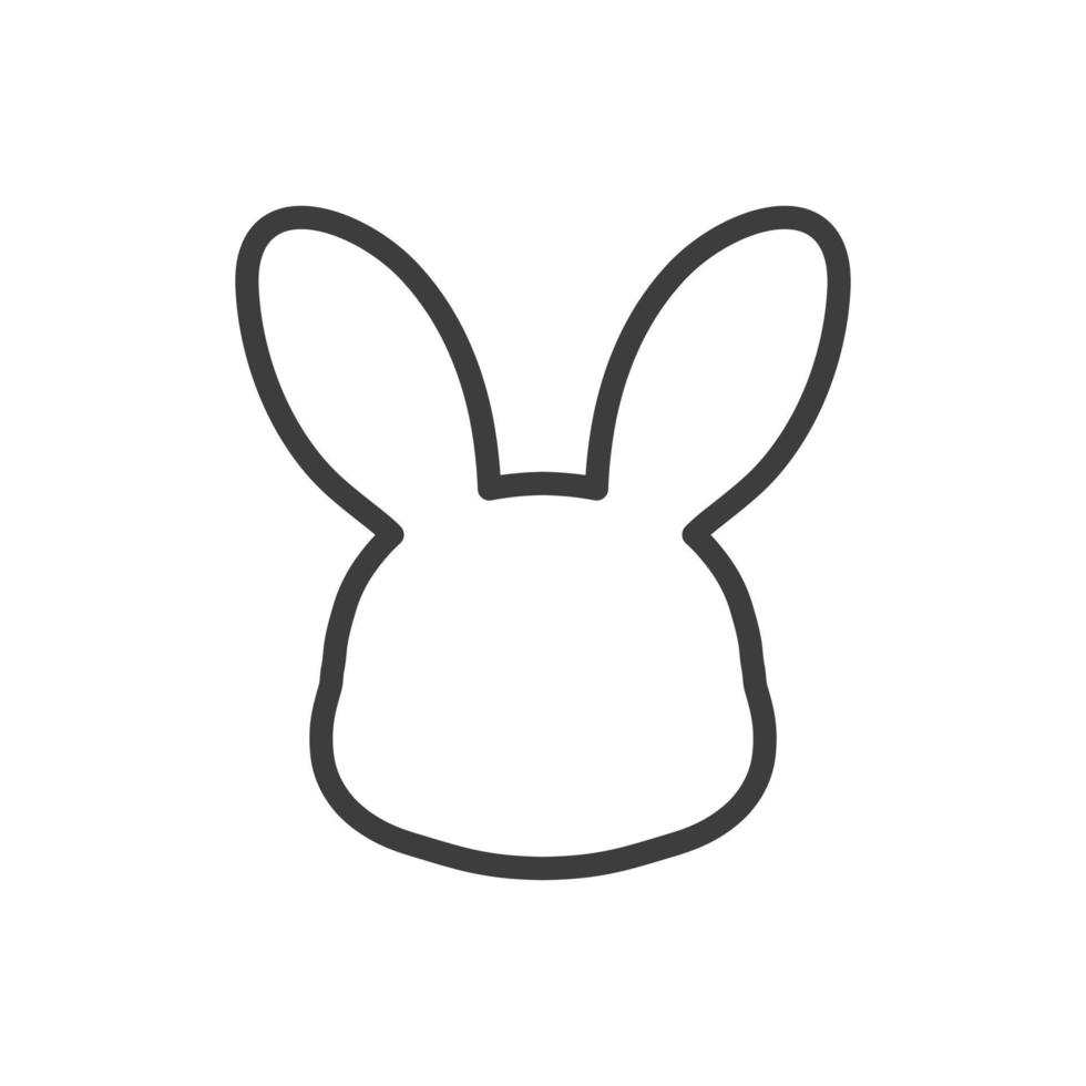 icono de arte de línea de silueta de cabeza de conejo vector