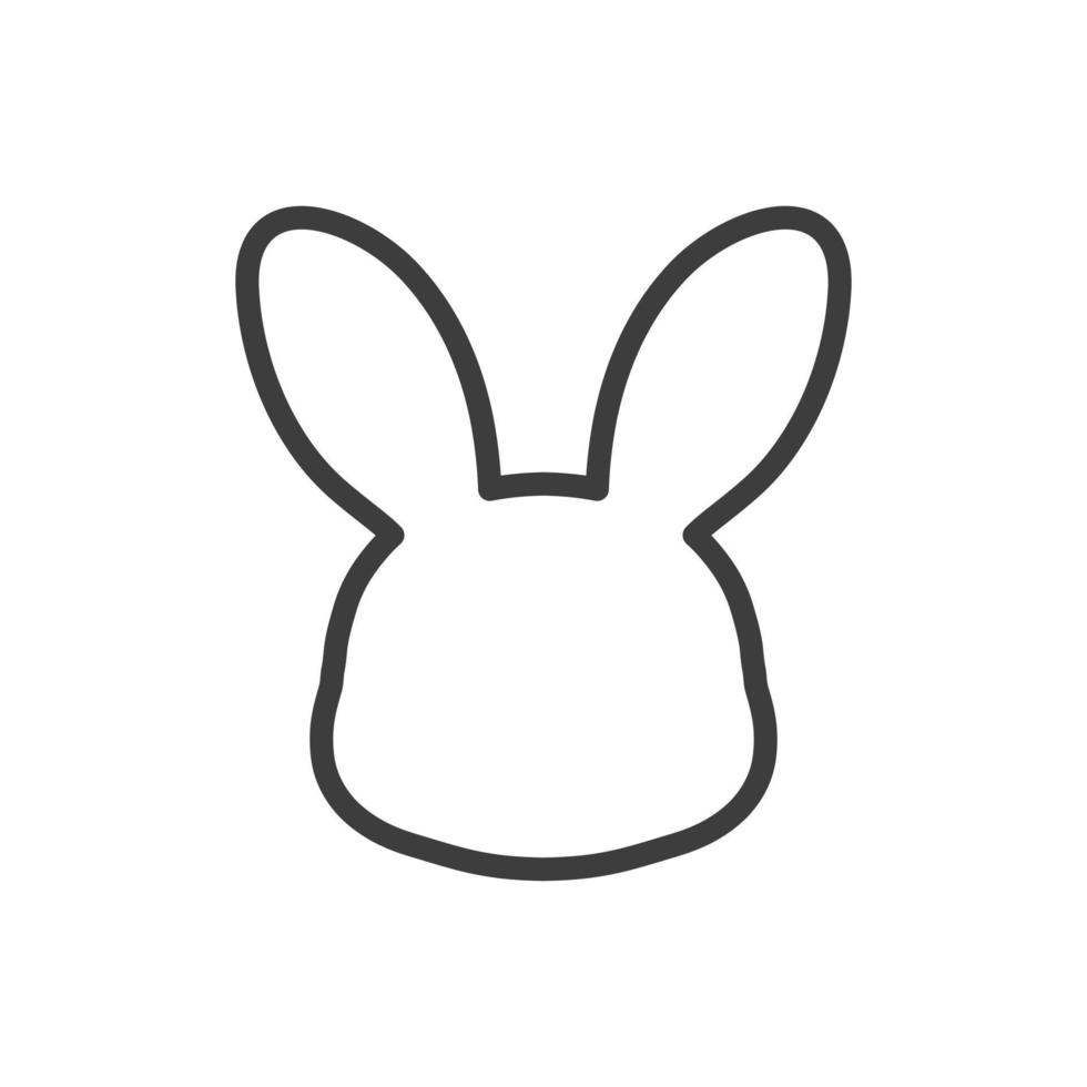 Bunny head silhouette line art icon vector