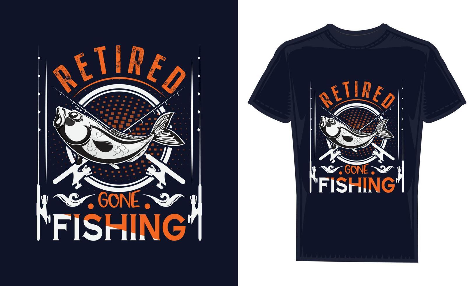 vector de plantilla de diseño de camiseta de pesca vintage increíble y colorido.