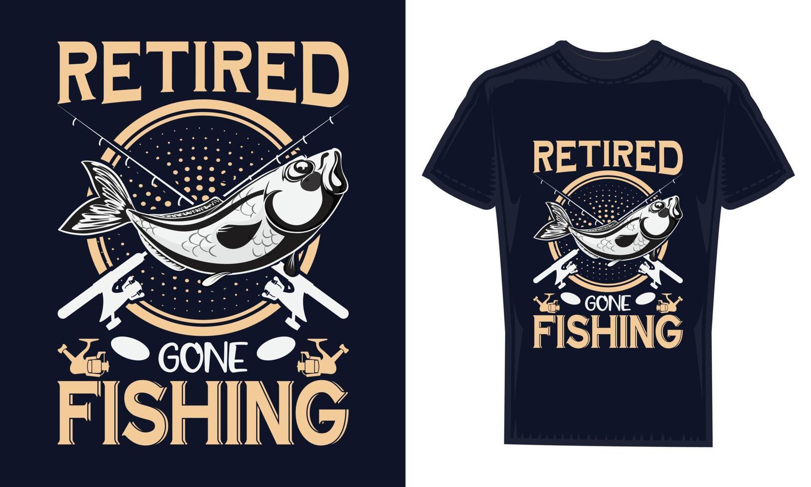 vector de plantilla de diseño de camiseta de pesca vintage increíble y colorido.