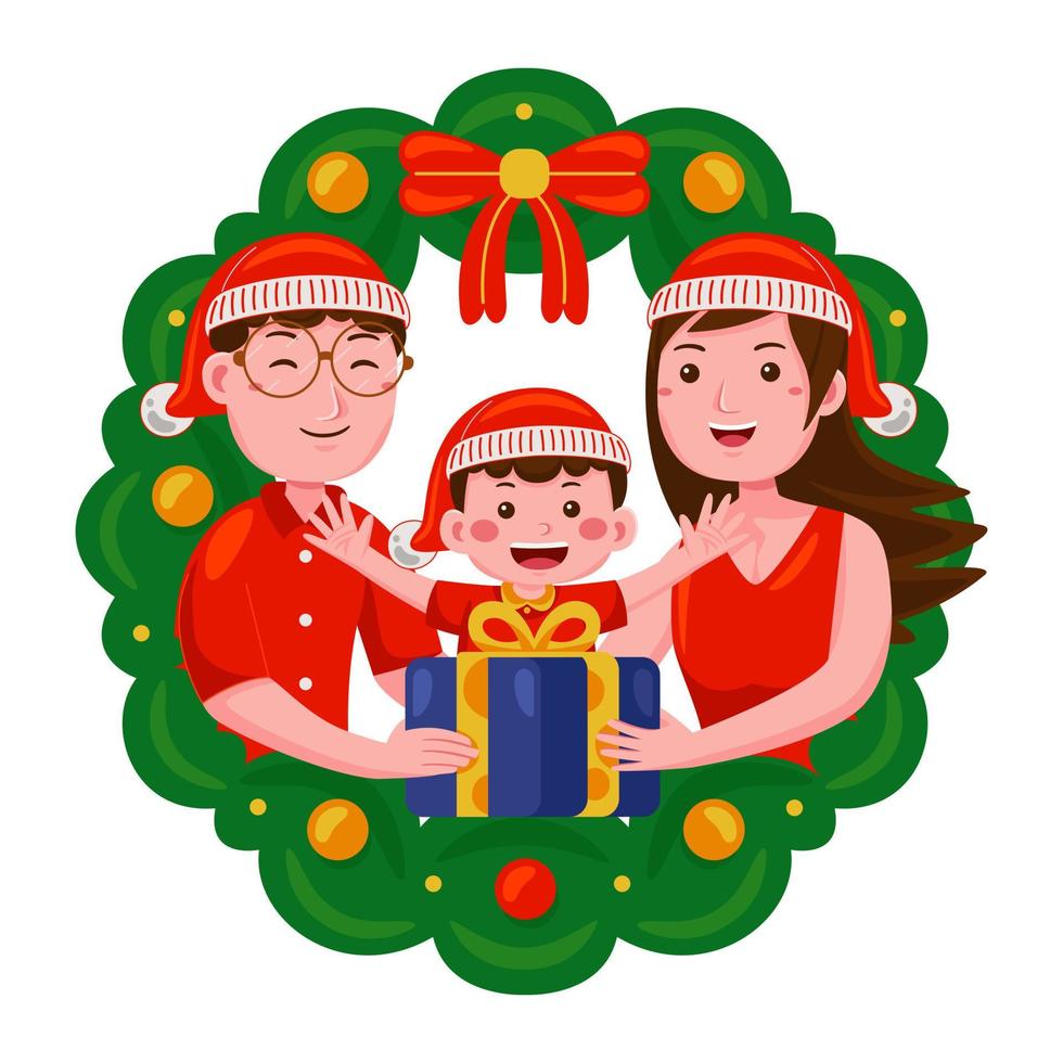 ilustración de vector de familia de navidad