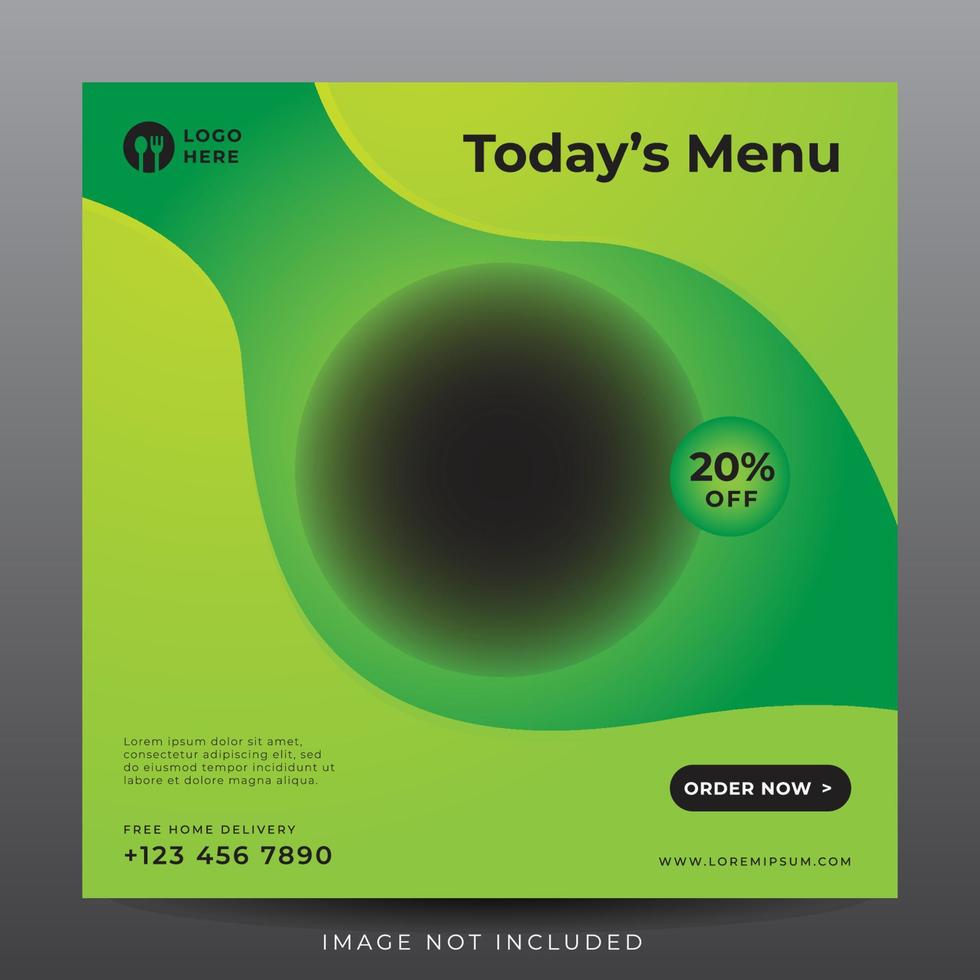 food menu banner for social media template vector