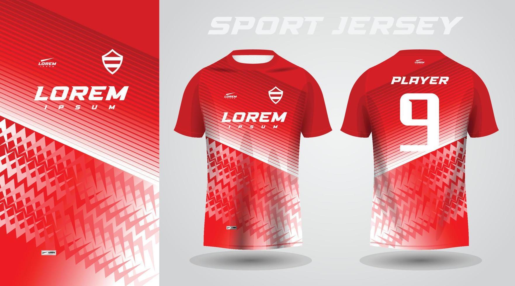 diseño de camiseta deportiva de camiseta roja vector