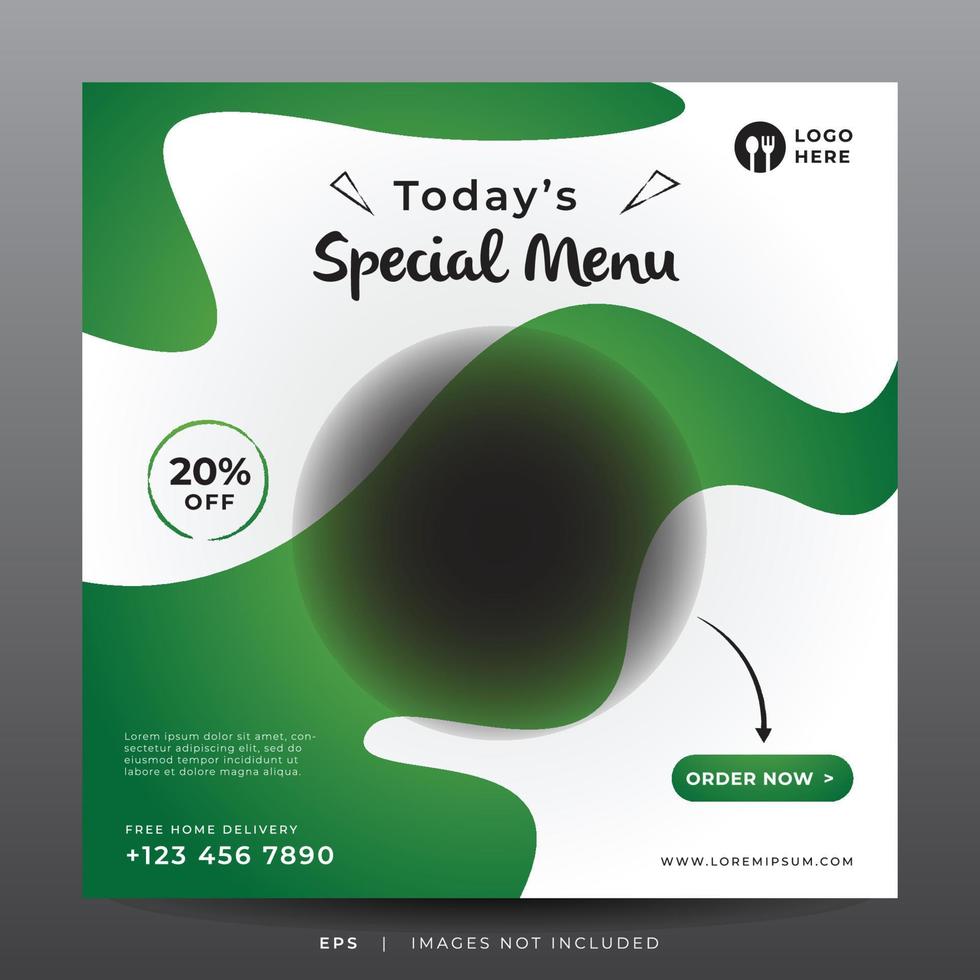 food menu banner for social media template vector