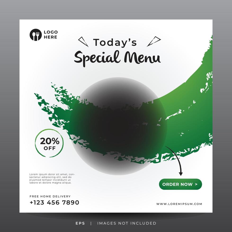 food menu banner for social media template vector