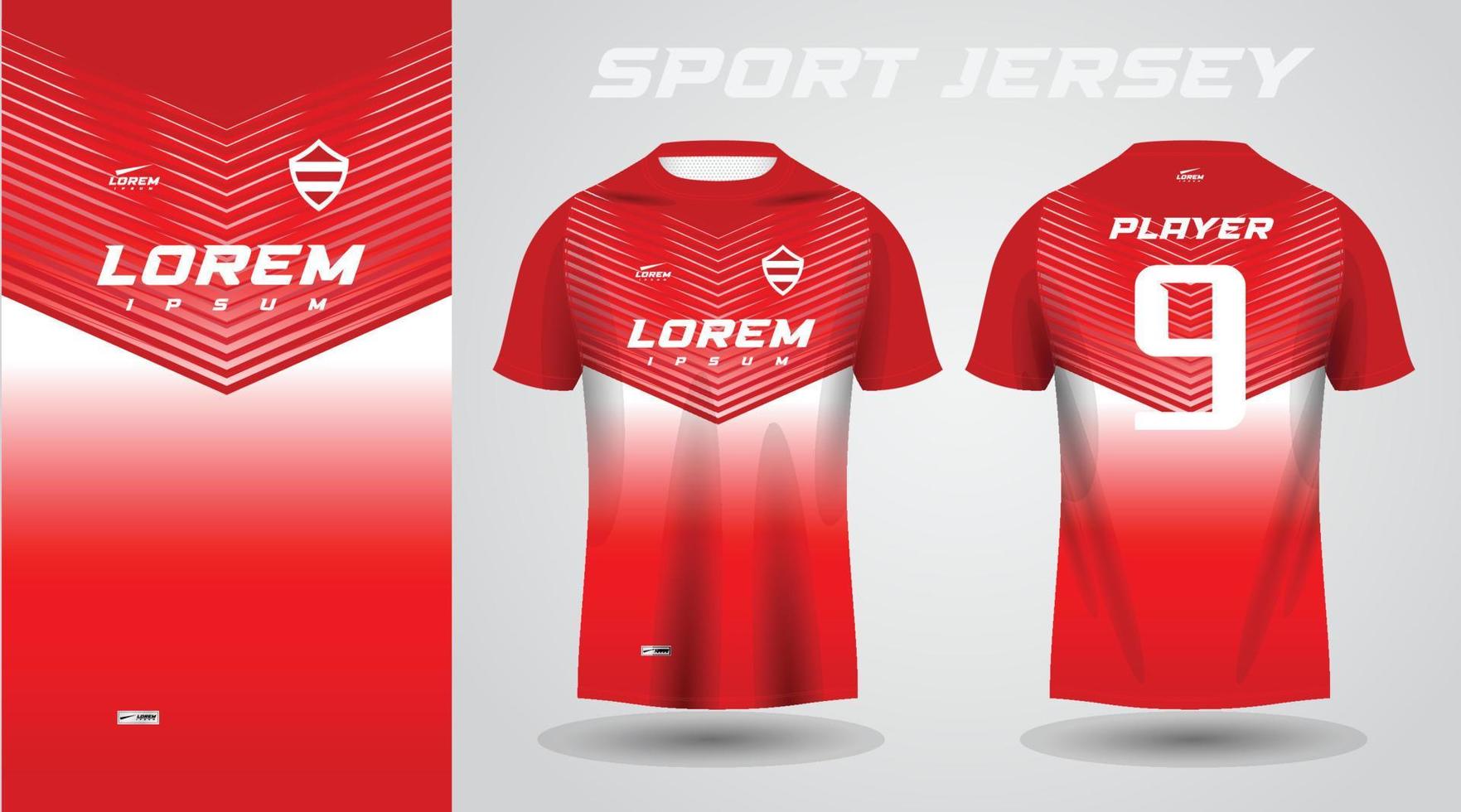 red t-shirt sport jersey design vector