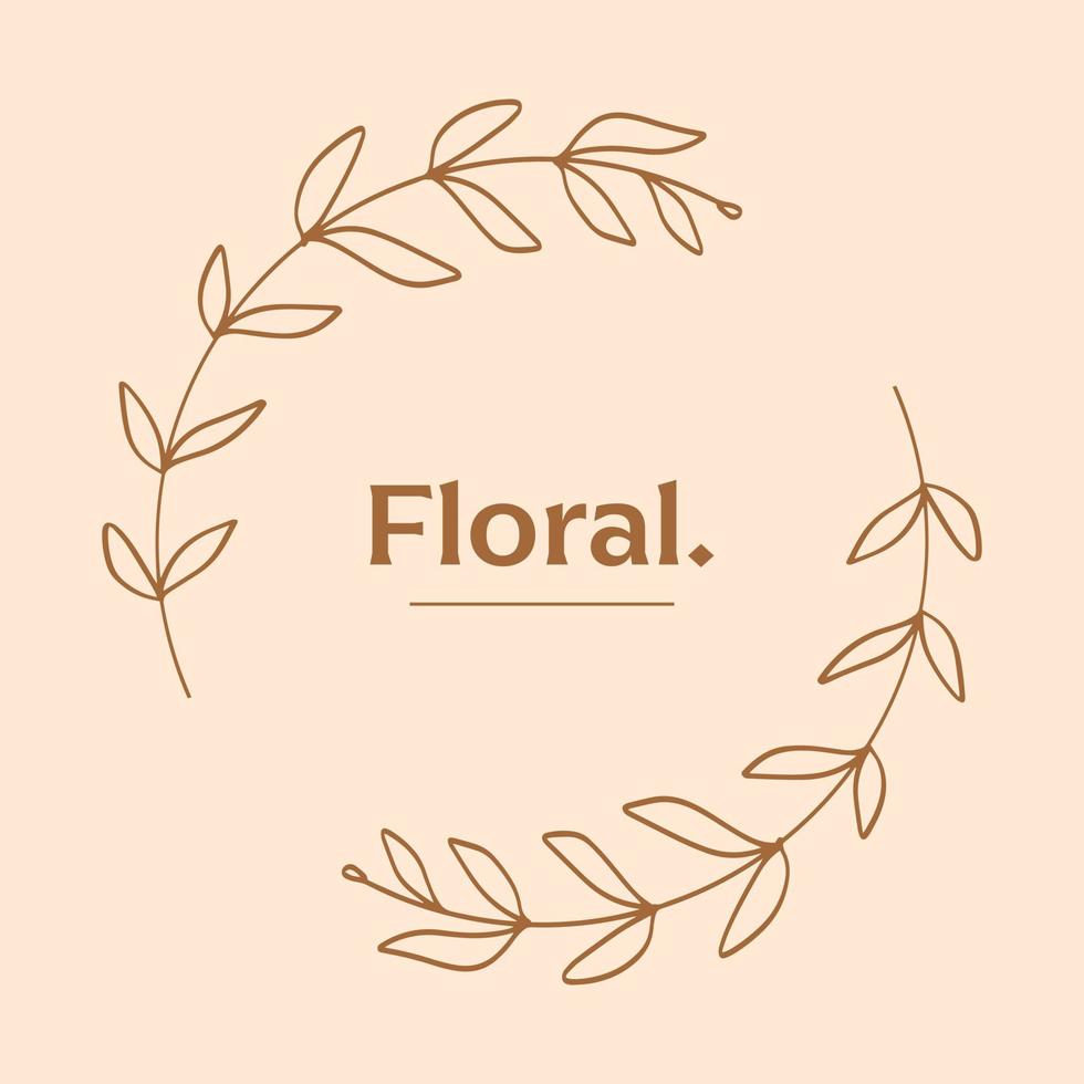 marco floral vintage en ilustración dibujada a mano para diseño de plantilla romántica y de boda vector