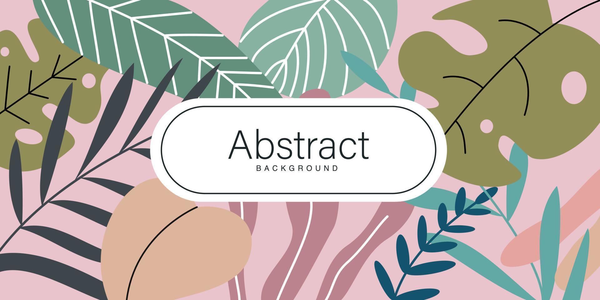 Abstract floral pattern frame for natural and vintage design template. Trendy tropical flower composition for background design vector