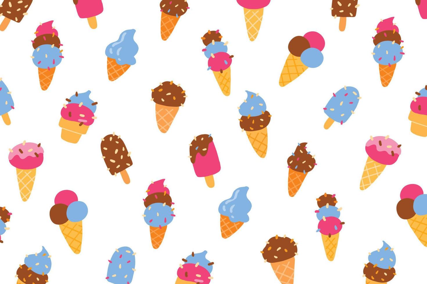 Abstract sweet ice cream pattern for background design vector