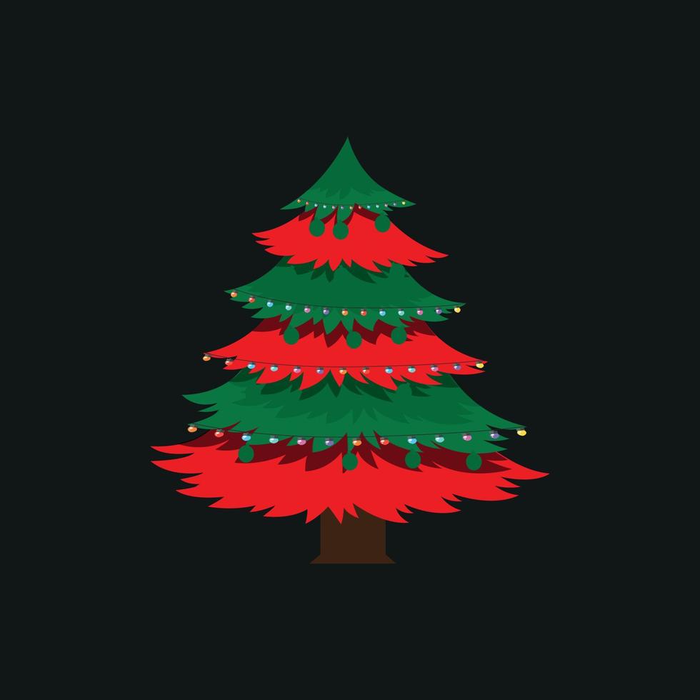 árbol de navidad, regalo de feliz día de navidad, diseño de camisetas de navidad, afiche, impresión, postal y otros usos vector