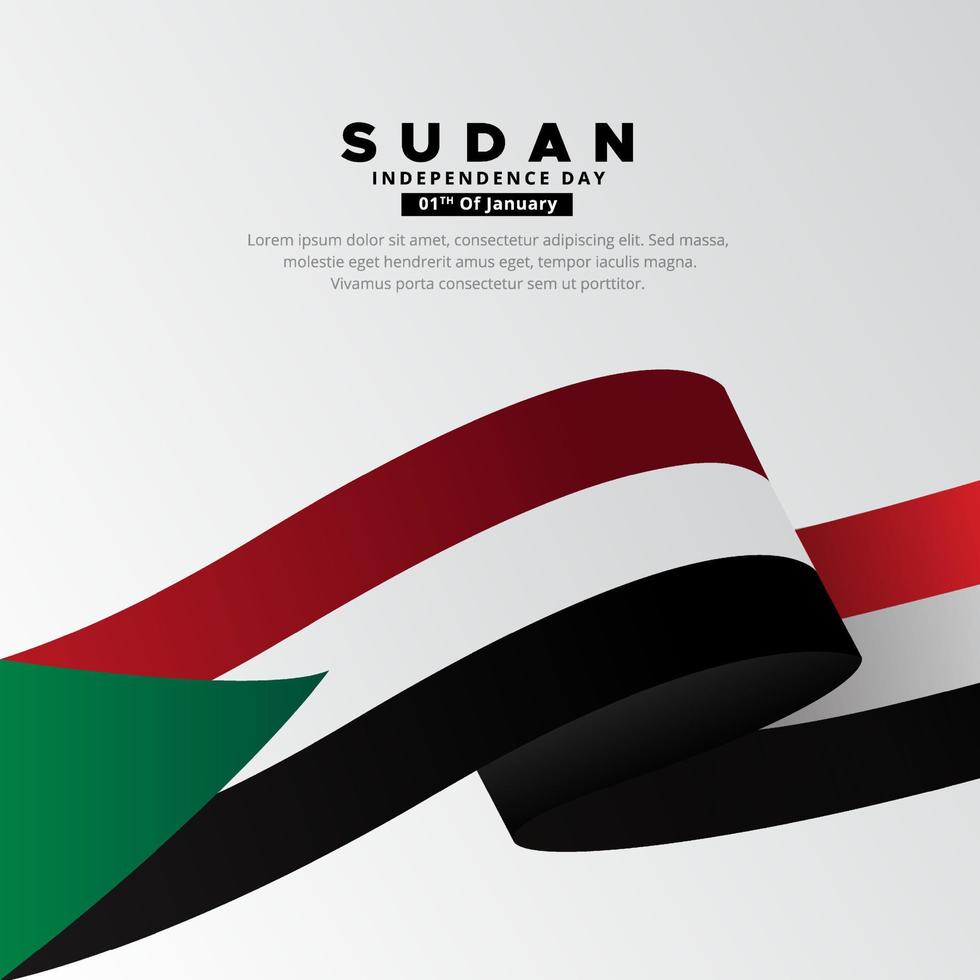 Modern and amazing Sudan Independence Day design with wavy flag vector