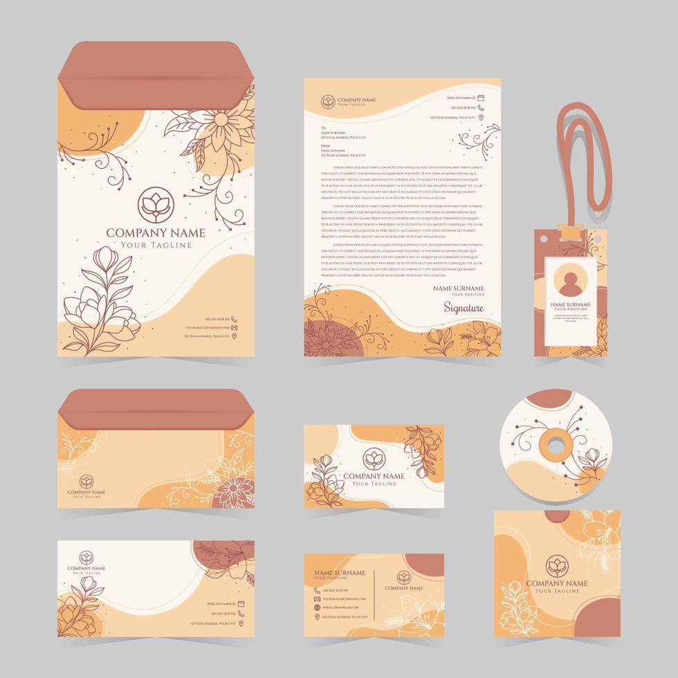 kit de negocios florales vector