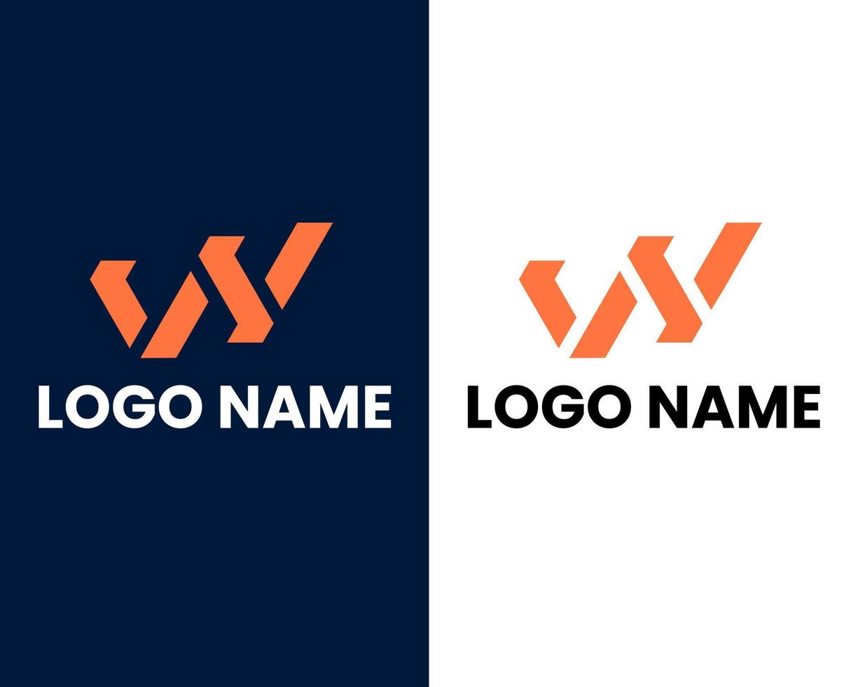 letter w and h modern business logo design template vector