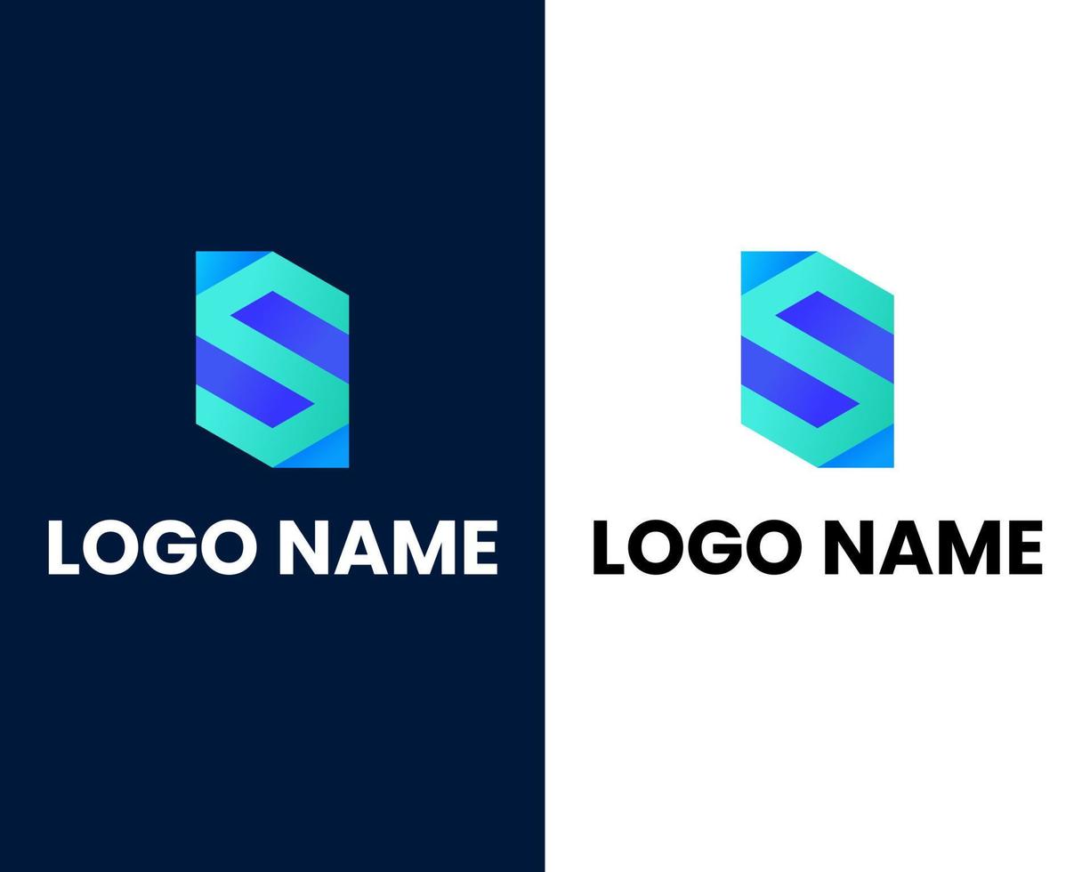 plantilla de diseño de logotipo de empresa moderna letra s vector