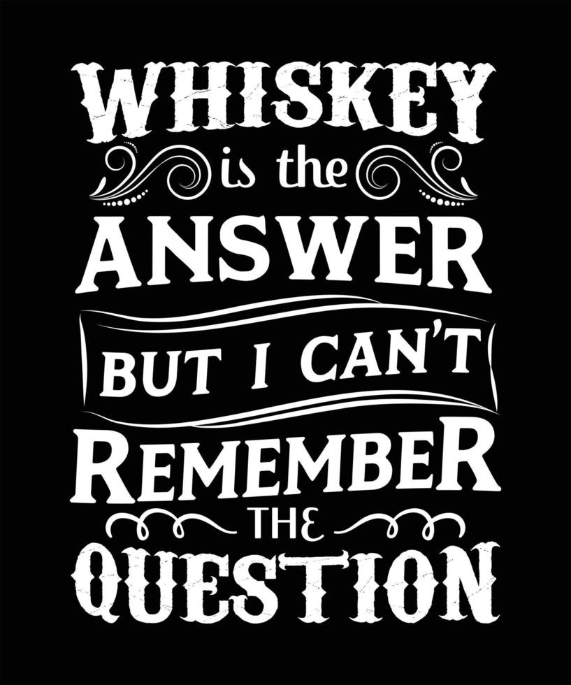 WHISKEY IS THE ANSWER BUT I CANT REMEMBER THE QUESTION vector