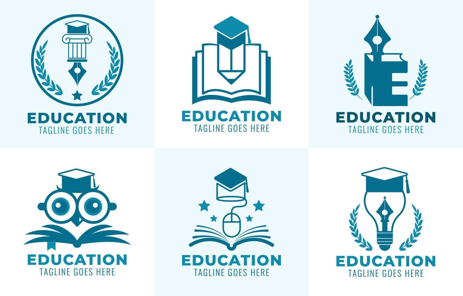 colección de logotipos de educación vector