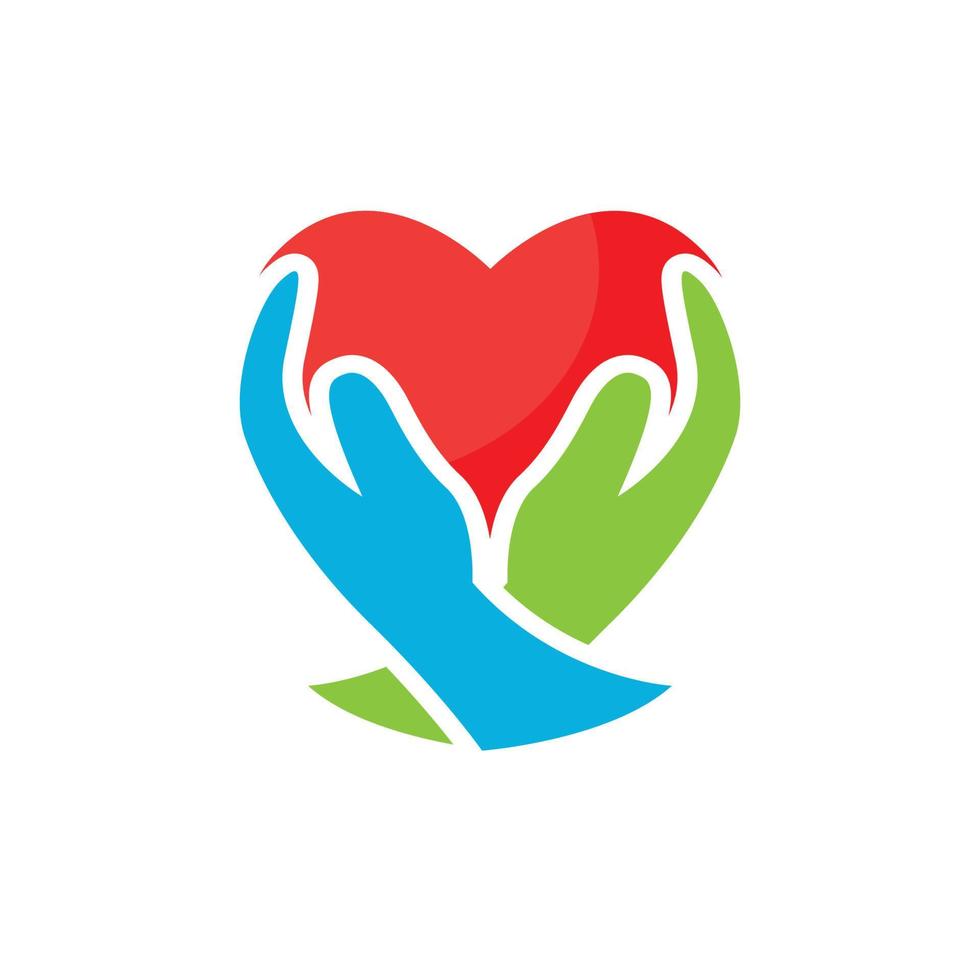 hands holding love sign vector design