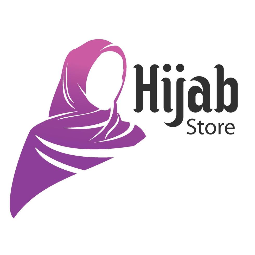 diseño vectorial del logotipo de la tienda hijab vector