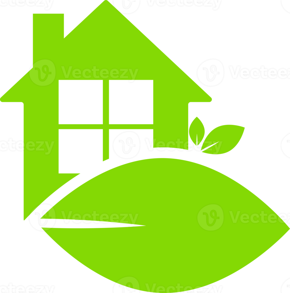 green home with leaf ecofriendly icon png