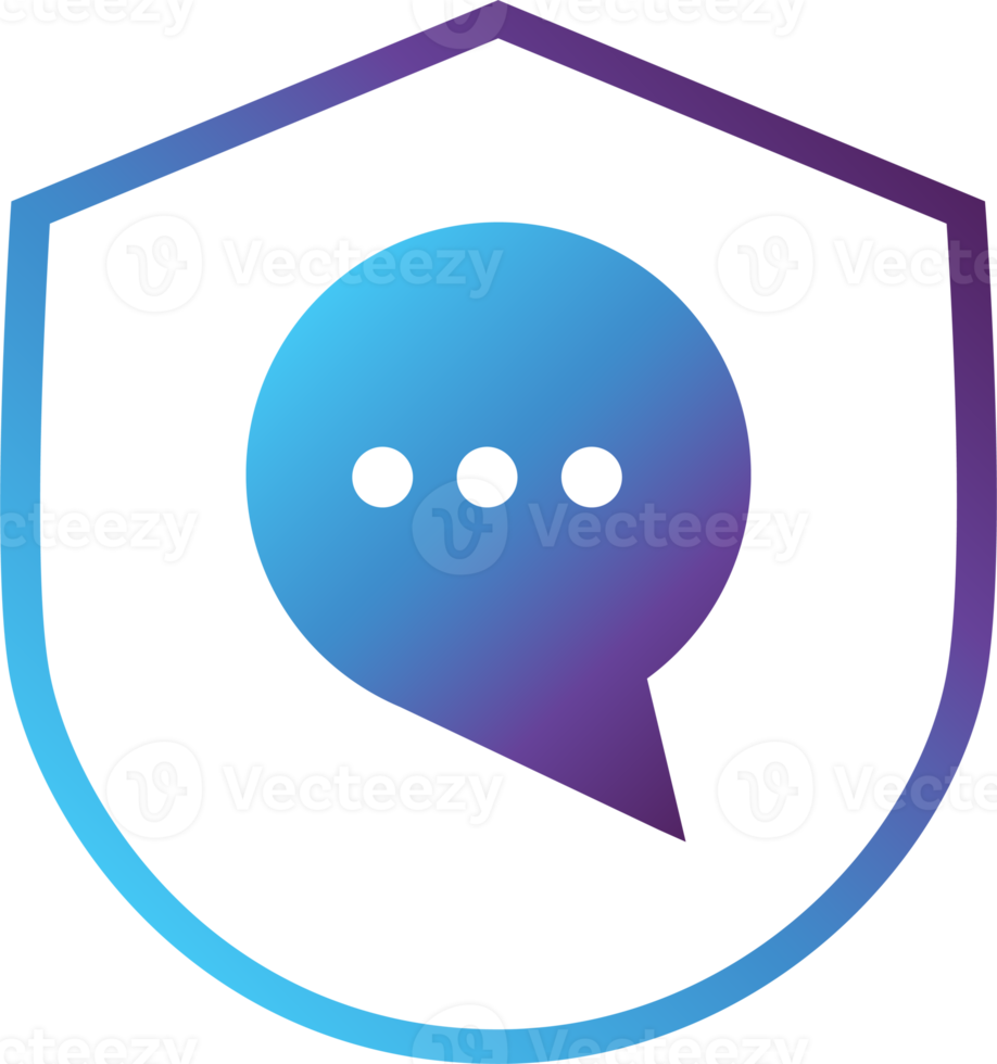 chat shield modern gradient icon png