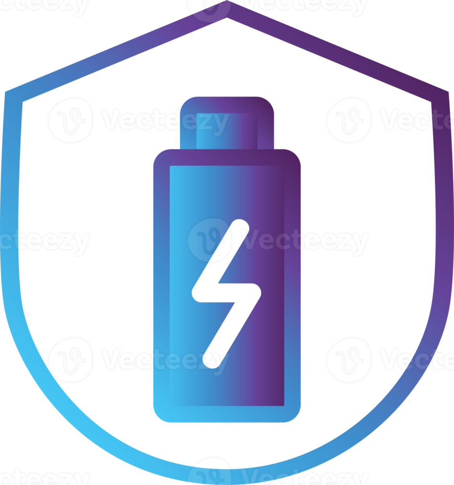 battery shield modern gradient icon png