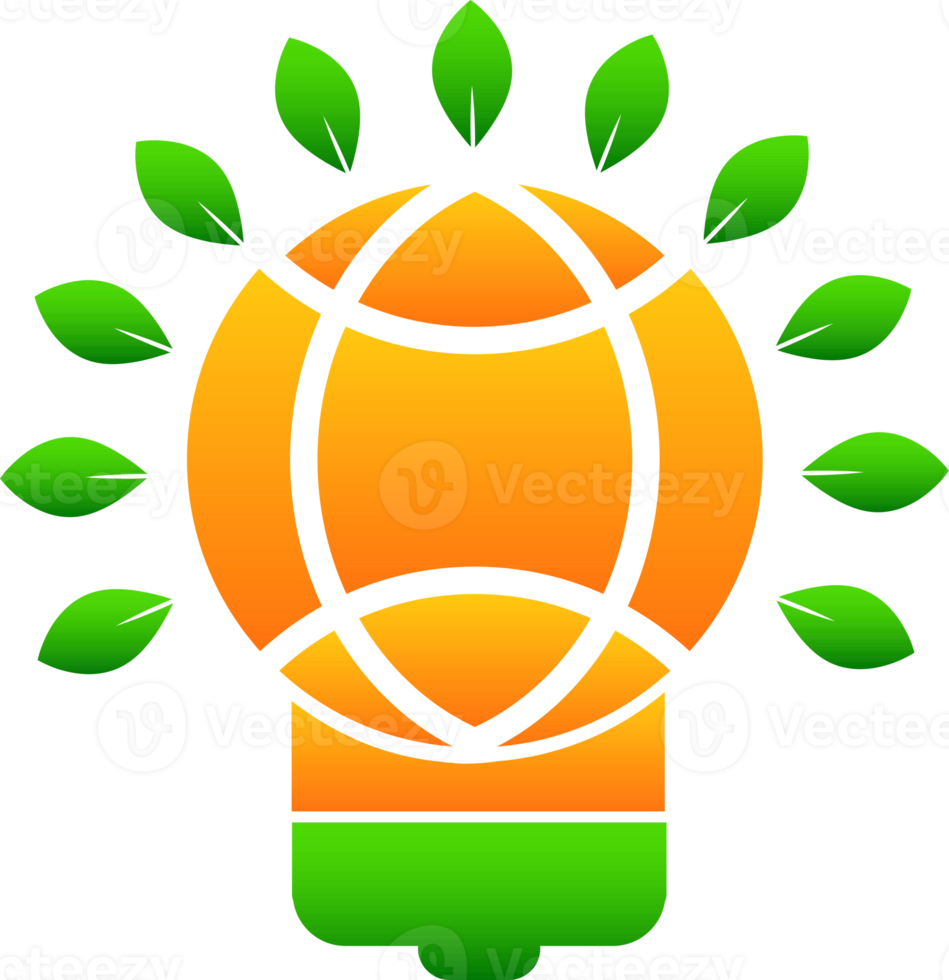 löv och ljus Glödlampa grön energi ikon png