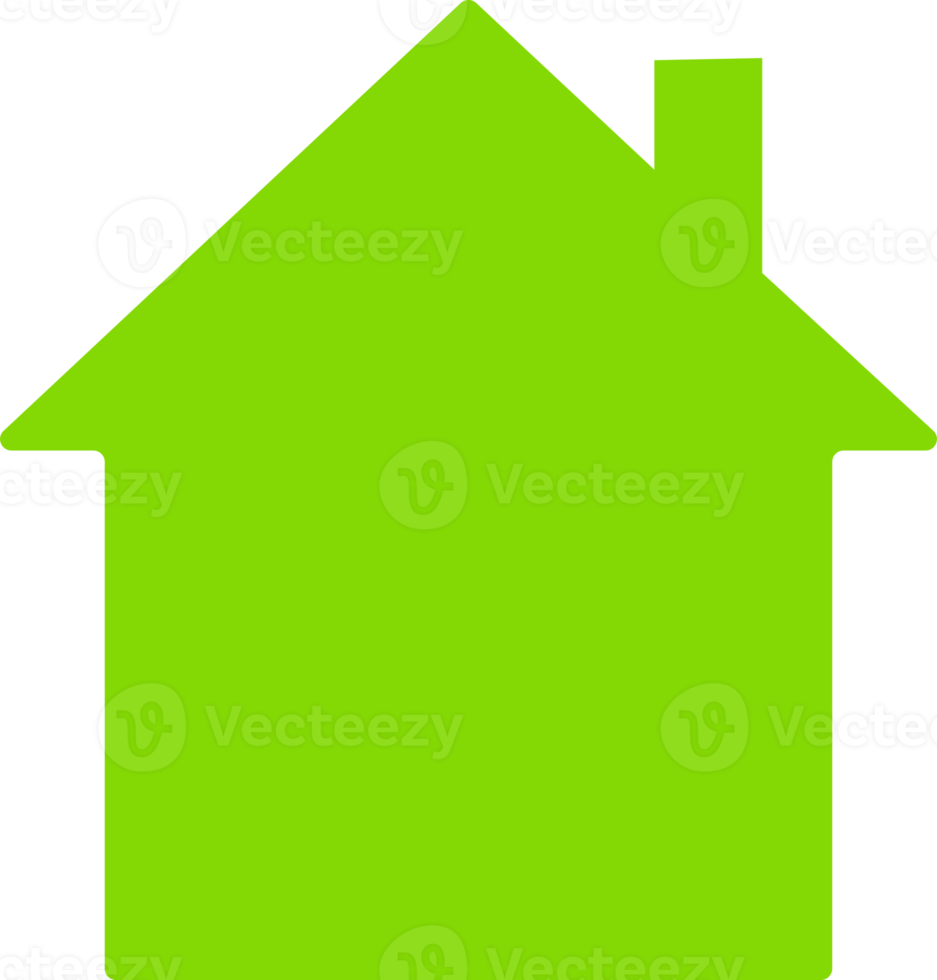 groen huis met blad milieuvriendelijk icoon png