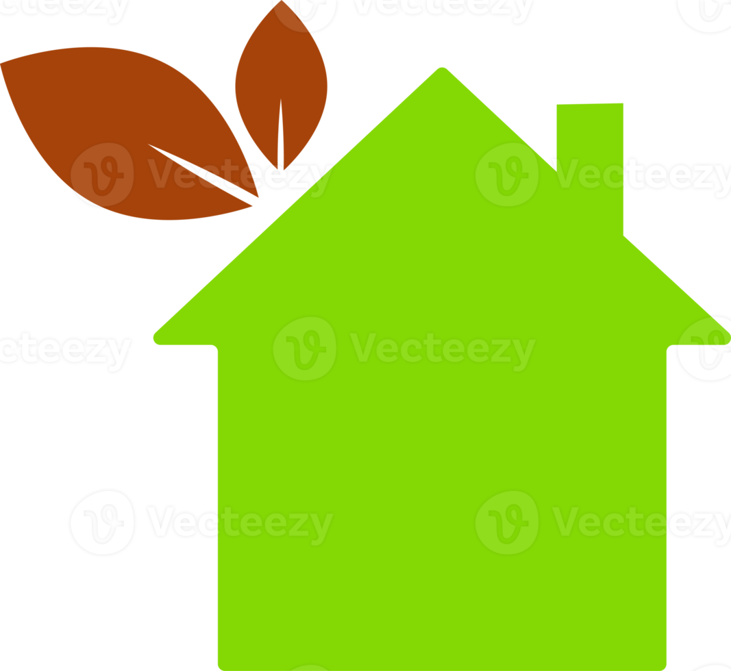 green home with leaf ecofriendly icon png