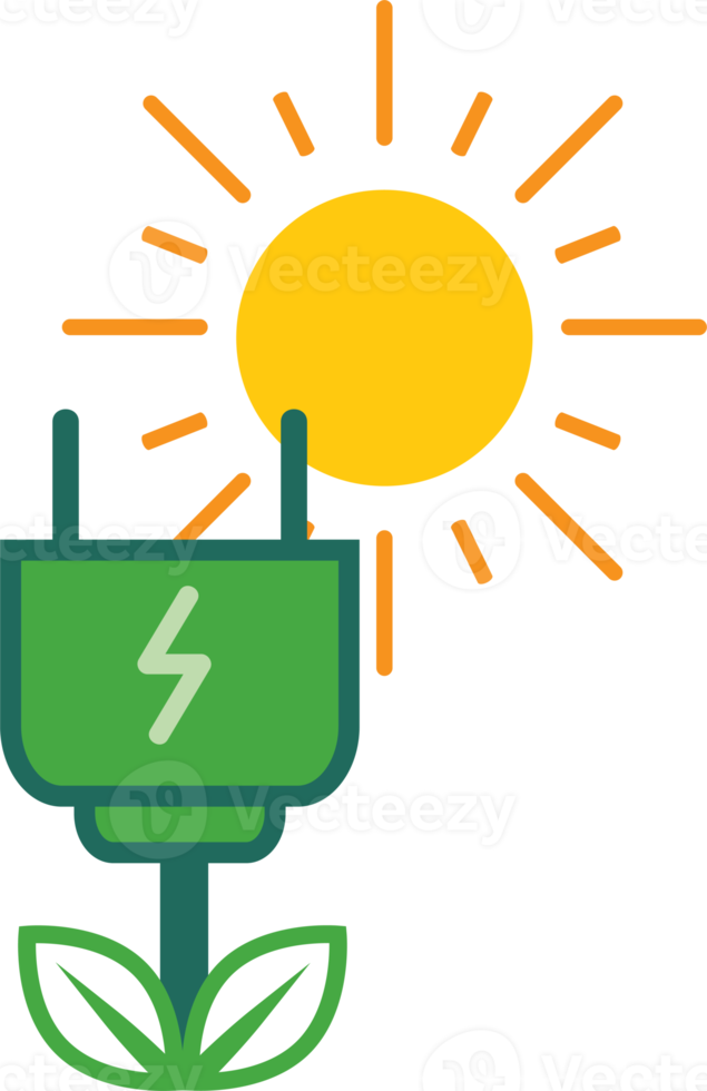 puissance avec plante, icône de l'énergie verte png