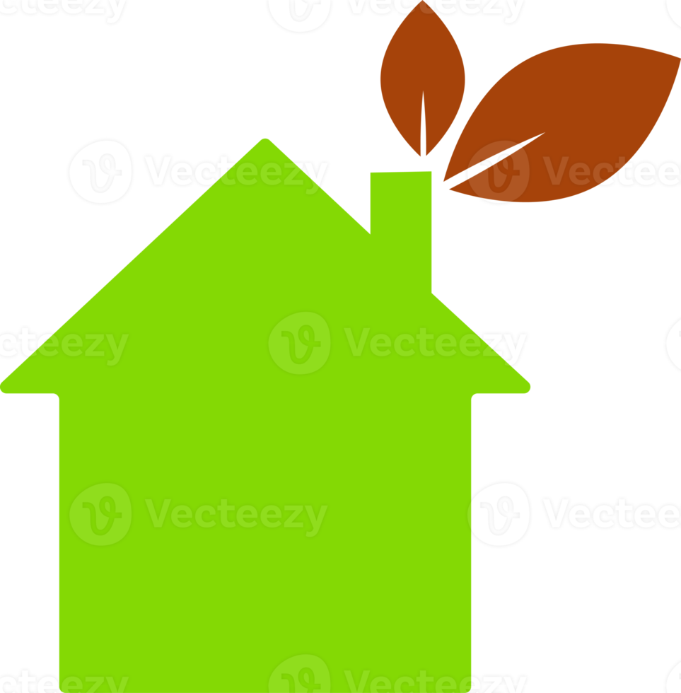 green home with leaf ecofriendly icon png